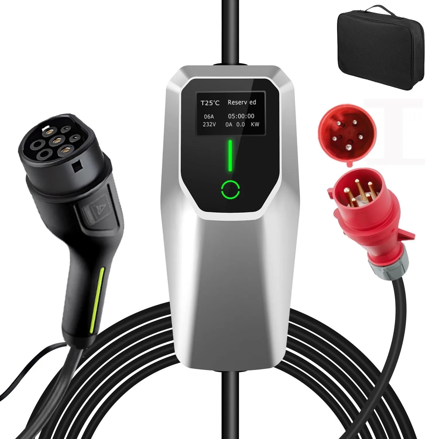 Junsun Ładowarka EV 11 kW 8 m Kabel Typ 2 3-fazowy 6-16A