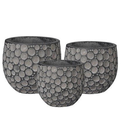 Donice Toluca szare komplet 3 szt.