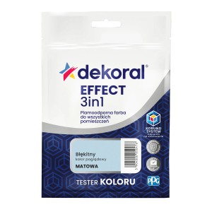 Dekoral Effect 3w1 farba do ścian, odcień niebieski, matowe wykończenie. Tester koloru.