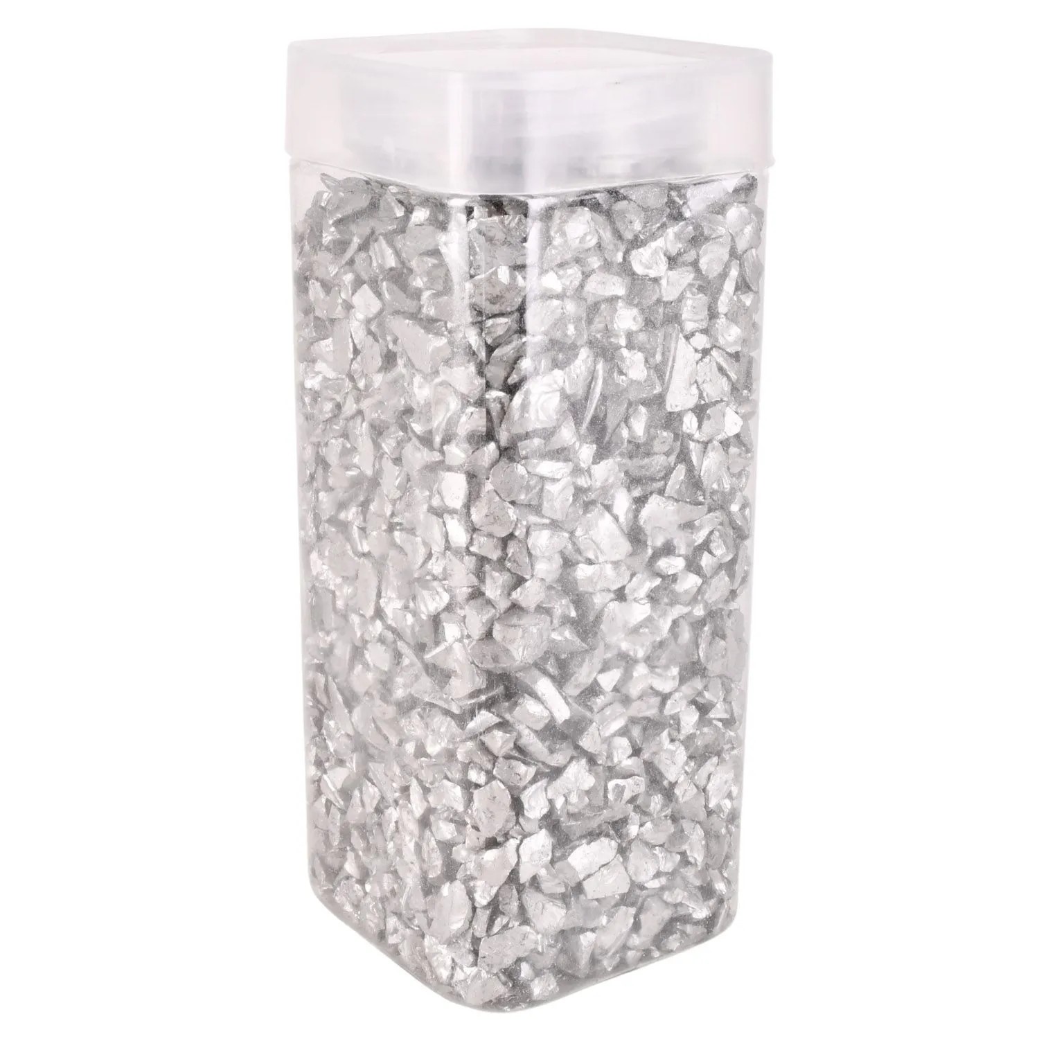 Żwirek dekoracyjny szklany srebrny 5-8 mm - 750 g