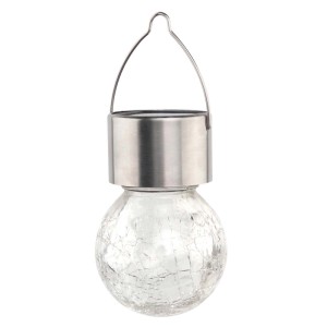 4iQ Lampa solarna RYSKA 1xLED podwieszana srebrna