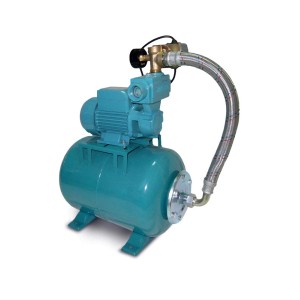 t.b.t. hydrofor domowy, niebieska pompa ze zbiornikiem ciśnieniowym i przyłączem.