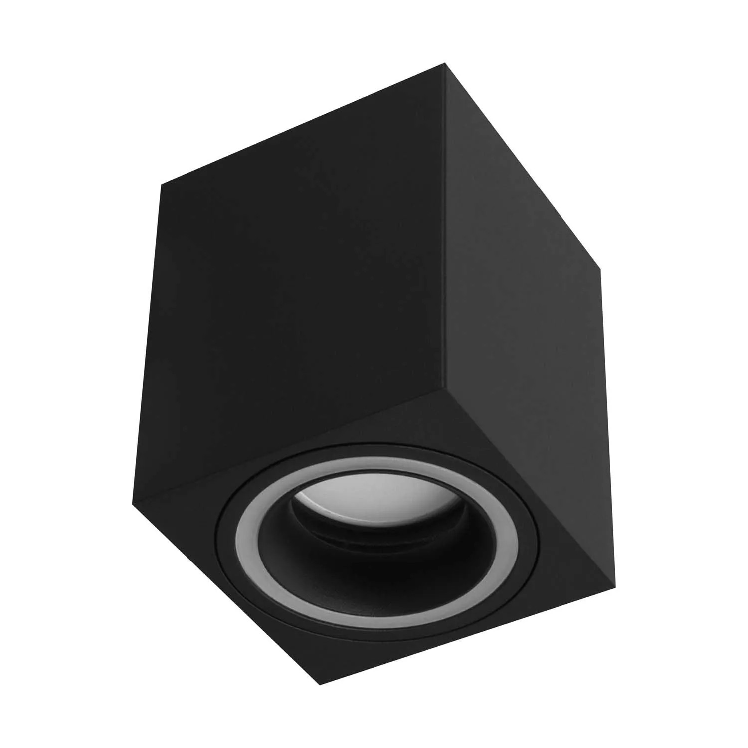 Struhm lampa sufitowa natynkowa INDI D BLACK 1xGU10 10x8x8cm czarna