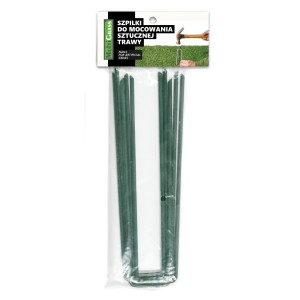 Szpilki mocujące do trawy syntetycznej w opakowaniu.