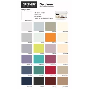 Paleta kolorów farb efektowych t.b.t. z różnymi odcieniami do dekoracji ścian i sufitów.