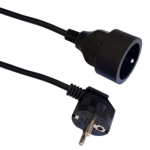 Düwi Przedłużacz 1-gniazdowy 2P+Z 3x1,5 mm2 czarny 5 m