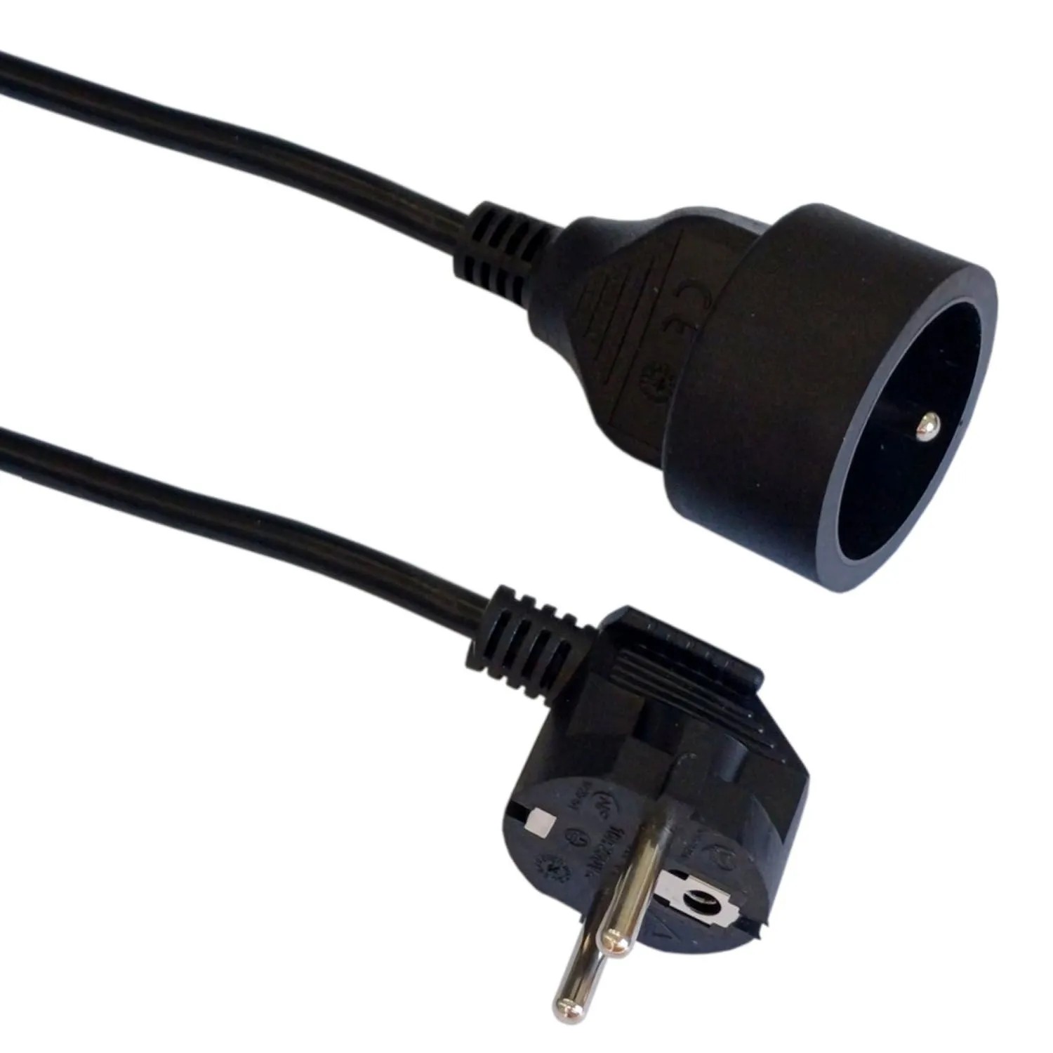 Düwi Przedłużacz 1-gniazdowy 2P+Z 3x1,5 mm2 czarny 5 m