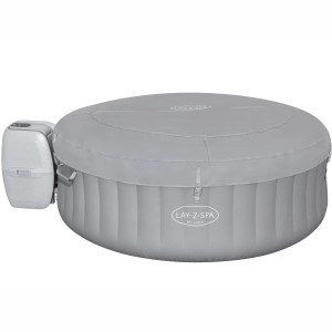 Szary, nadmuchiwany jacuzzi Bestway Lay-Z-Spa St. Lucia AirJet z pokrywą i pompą.