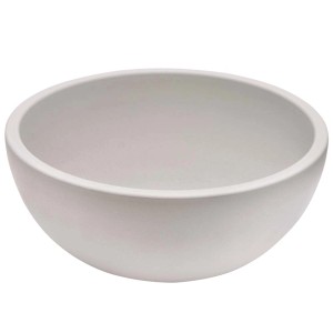 Prosta, biała miska na rośliny do wnętrz i ogrodu.