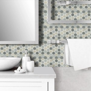 Mozaika ścienna samoprzylepna hexagon Szary 24,5x23,5