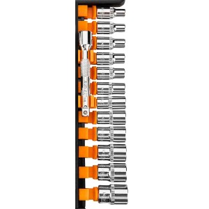 Neo Tools Zestaw kluczy nasadowych 1/4" - 14 cz.