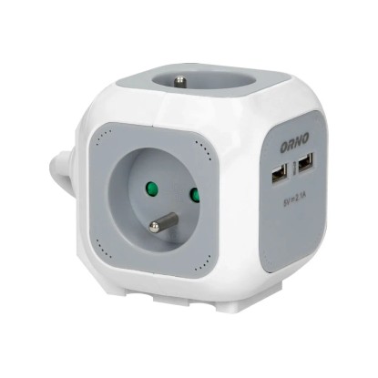 Orno Przedłużacz kostka 4 gniazdka + 2 x USB dł. 1,4 m