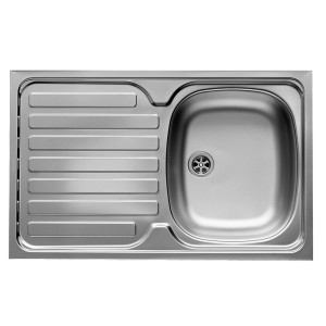 Zlewozmywak t.b.t. ze stali nierdzewnej z ociekaczem.