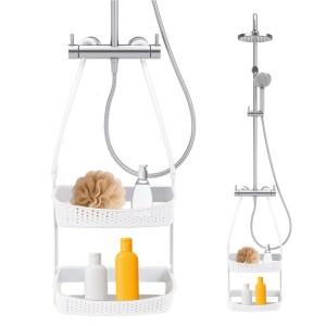 Sepio Półka Duo Space 2 półki zawieszane pvc biała 30,5x9x70