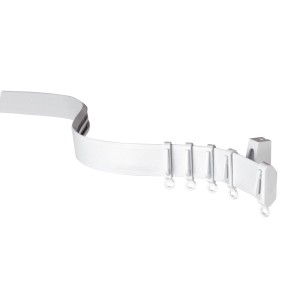 Biały, elastyczny karnisz sufitowy Gardinia Flexline z tworzywa sztucznego, 350 cm długości, z akcesoriami.