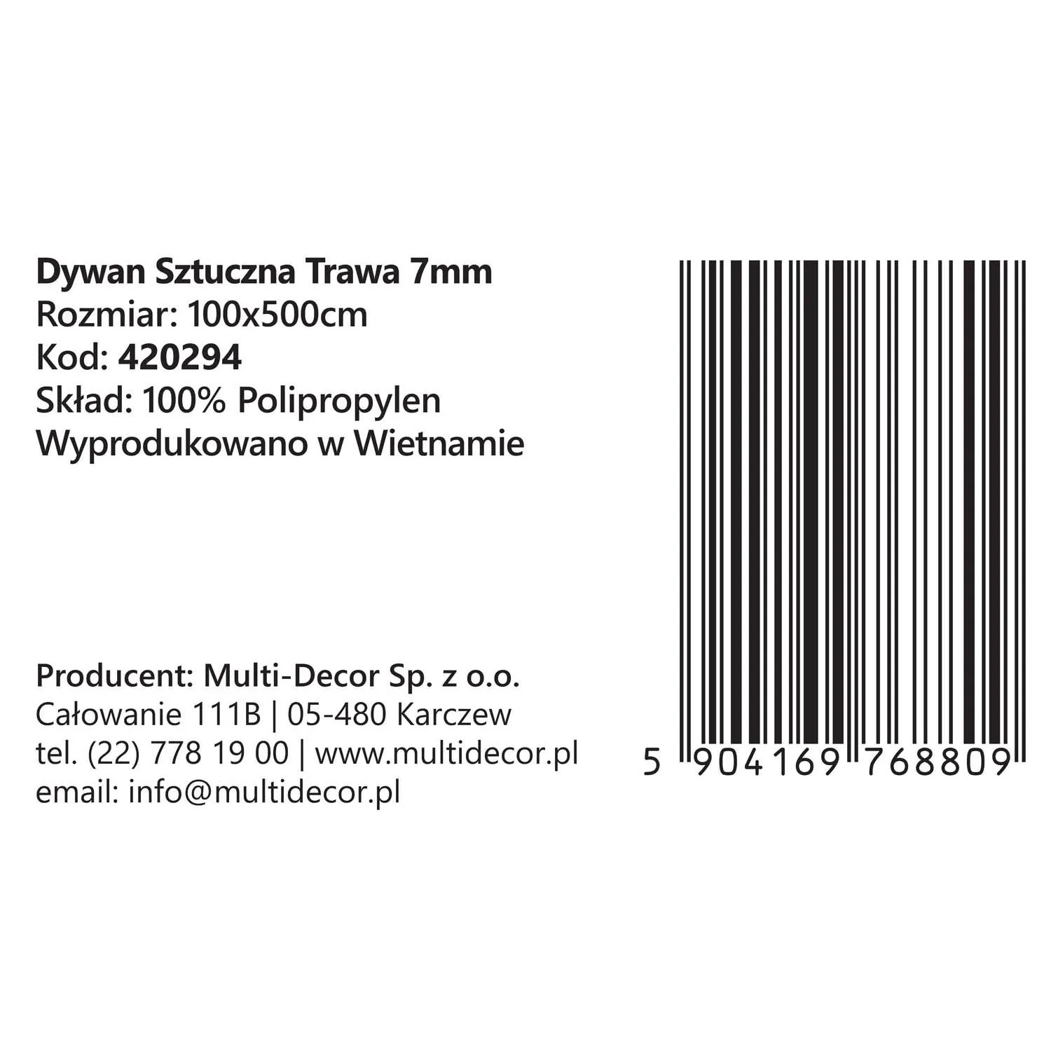 Multidecor Sztuczna trawa w rolce 1 x 5 m wys. 7 mm_4
