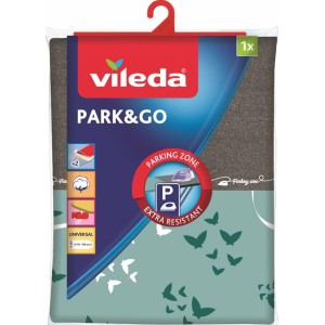 Pokrowiec na deskę do prasowania Vileda Park & Go z żaroodporną strefą parkowania dla żelazek.