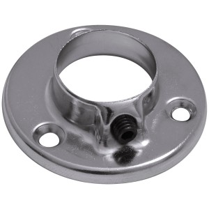 Chromowany wspornik drążka na ubrania ze śrubą do akcesoriów meblowych.