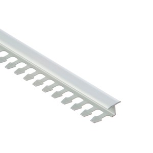 Srebrny profil do płytek t.b.t., widok szczegółowy.