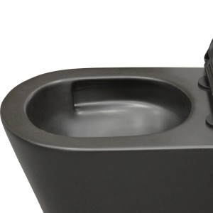 Miska WC Luserna wirowa czarny z deską wolnoopadającą 37x36x51,5