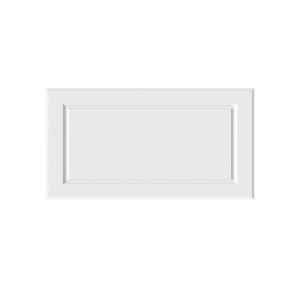 Biały front szafki kuchennej t.b.t. do zabudowy, widok szczegółowy.