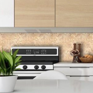 Mozaika ścienna samoprzylepna hexagon Miedź 29,4x30,3