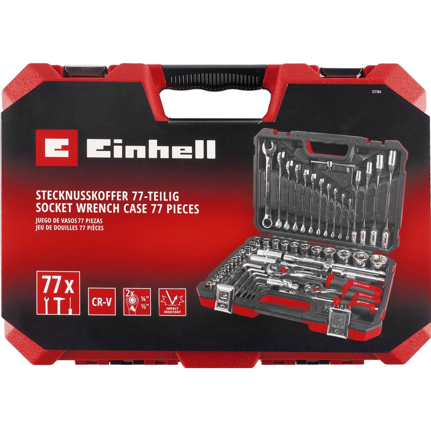 Einhell Zestaw kluczy nasadowych - 77 cz.