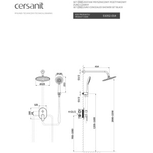 Cersanit Zestaw prysznicowa podtynkowa Zuro czarna