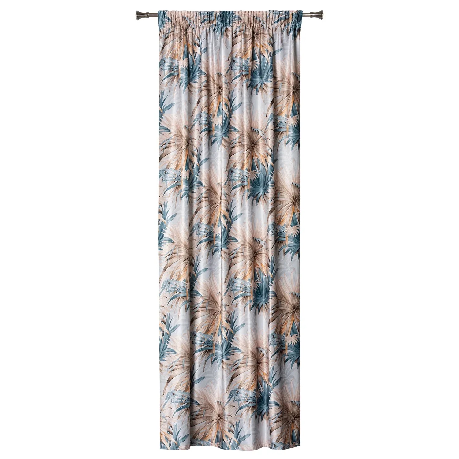 Zasłona MAUI na taśmie 140 cm x 260 cm liście beż