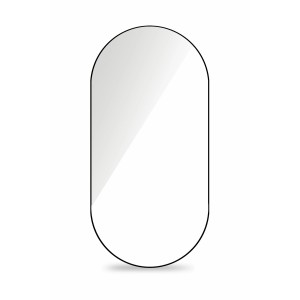 Owalna Lustra t.b.t. z czarną ramą. Nowoczesny design do salonu.