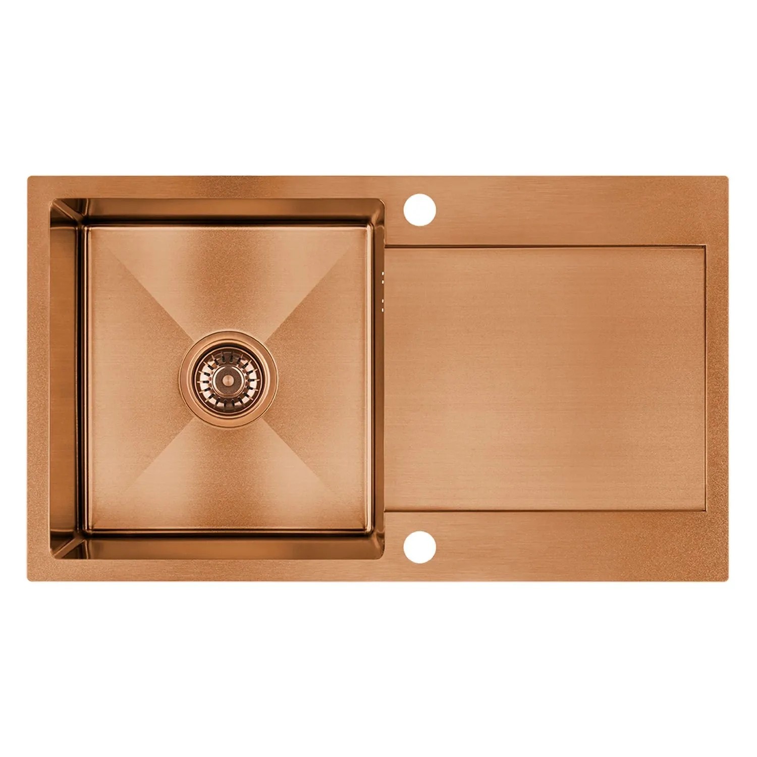 Laveo Zlewozmywak wpuszczany MARMARA 1-kom. z ociekaczem miedziany - 44 x 76 cm