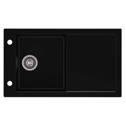 Zlewozmywak Tramontana 1-kom. z ociekaczem, czarny 86x50 cm