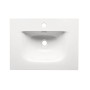 Biała umywalka nablatowa t.b.t., widok z góry. Nowoczesny design do łazienki i WC.