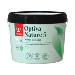 Wiadro farby do wnętrz Tikkurila Optiva Nature 5, matowa, jasnozielona.