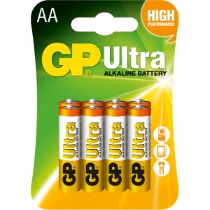 Baterie GP Ultra AA, opakowanie 4 szt. Baterie alkaliczne o wysokiej wydajności.
