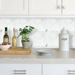 Mozaika ścienna samoprzylepna płytka Biały Marmur 27x27