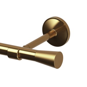 Złoty karnisz t.b.t. z mocowaniem ściennym, widok szczegółowy.