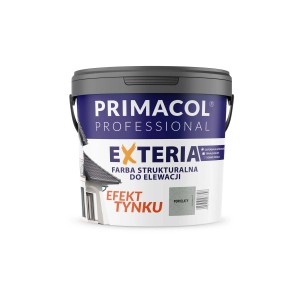 Wiadro farby fasadowej Primacol Professional, Exteria, efekt tynku, odcień Popielaty.