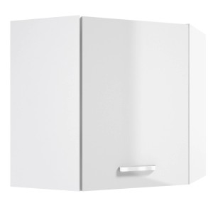 Biała szafka narożna wisząca z kategorii zestawy mebli kuchennych.