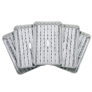 Kwadratowe tacki do grillowania, zestaw 5 szt., metalowe z otworami do delikatnego grillowania.