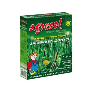 Nawóz do trawników Agrecol na chwasty, opakowanie 1,2 kg. Specjalny nawóz dla zdrowego trawnika.