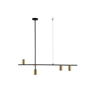 Nowoczesna lampa wisząca w kolorze czarnym i złotym. Idealna jako lampa wisząca i sufitowa.