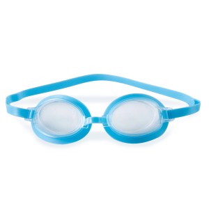 Niebieskie okulary do pływania do nurkowania i pływania.