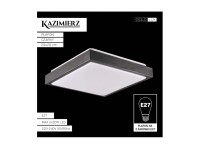 Goldlux Plafon KAZIMIERZ kwadrat 2xE27 20W 29x29 cm czarny
