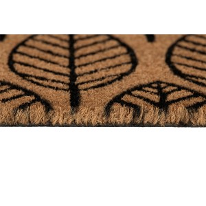 Wycieraczka z motywem liści, brązowo-czarna.