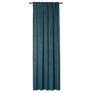 Turkusowa zasłona okienna, zaciemniająca.