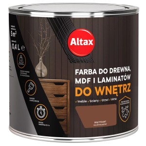 Altax farba do drewna, brązowa, do wnętrz. Farba ochronna do drewna, MDF i laminatów.