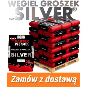 Worek węgla "Silver" na palecie. Paliwo do ogrzewania.