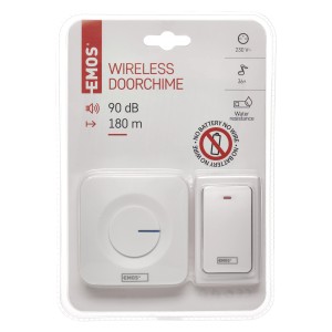 t.b.t. Bezprzewodowy dzwonek do drzwi, biały. Bezprzewodowy dzwonek do domu i ogrodu.