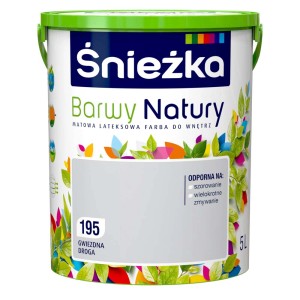 Wiadro szarej farby do ścian Śnieżka, Barwy Natury. Idealna do wnętrz.